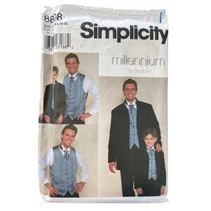 90s Simplicity 8808 Pattern Sizes Small-Large/Small-XL Jacket Vest Ascot UNCUT